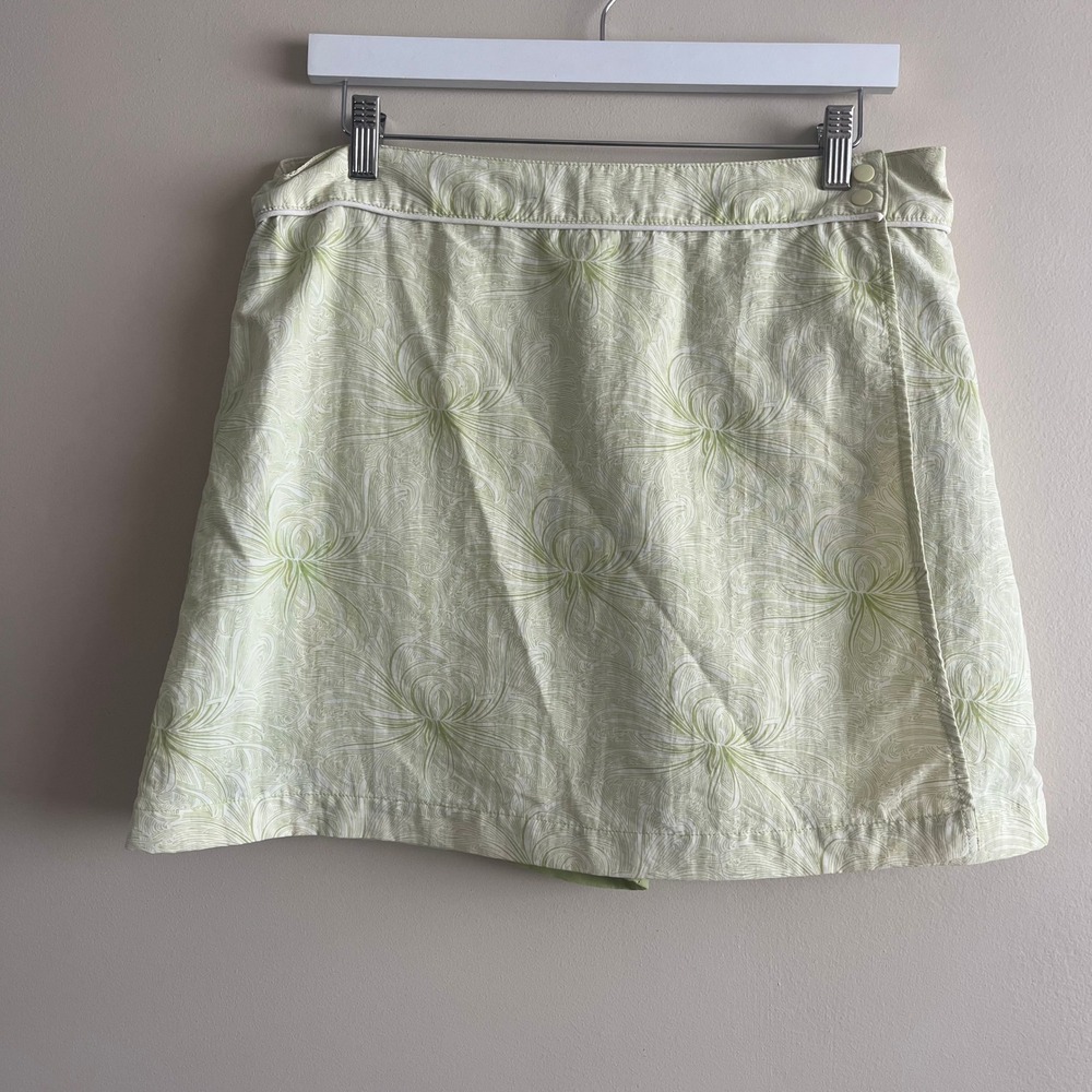 Patagonia Womens 12 Sage Green Floral Nylon Hiking Skort Skirt Casual Outdoor